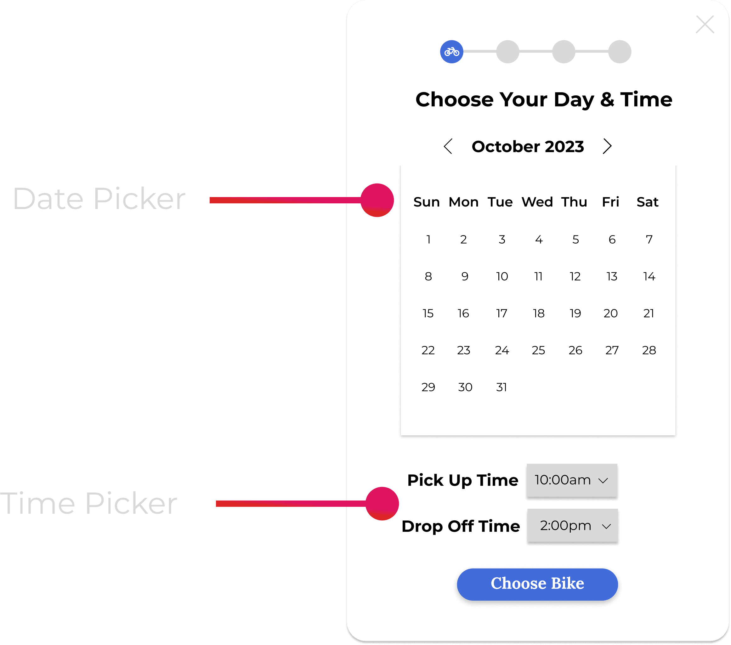Choose Date and Time Card